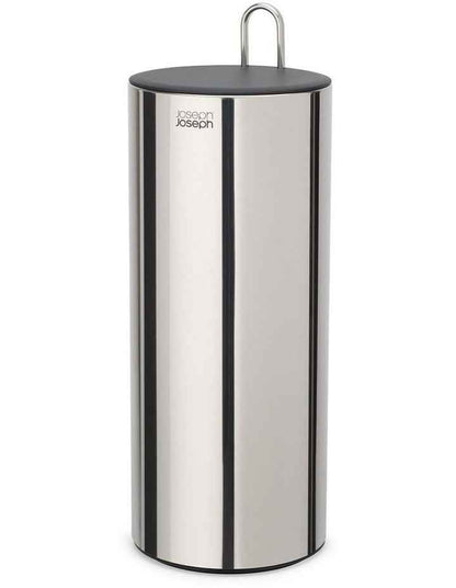 Easy Store Luxe Concealed Toilet Roll Holder in Stainless Steel/Dark