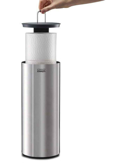 Easy Store Luxe Concealed Toilet Roll Holder in Stainless Steel/Dark