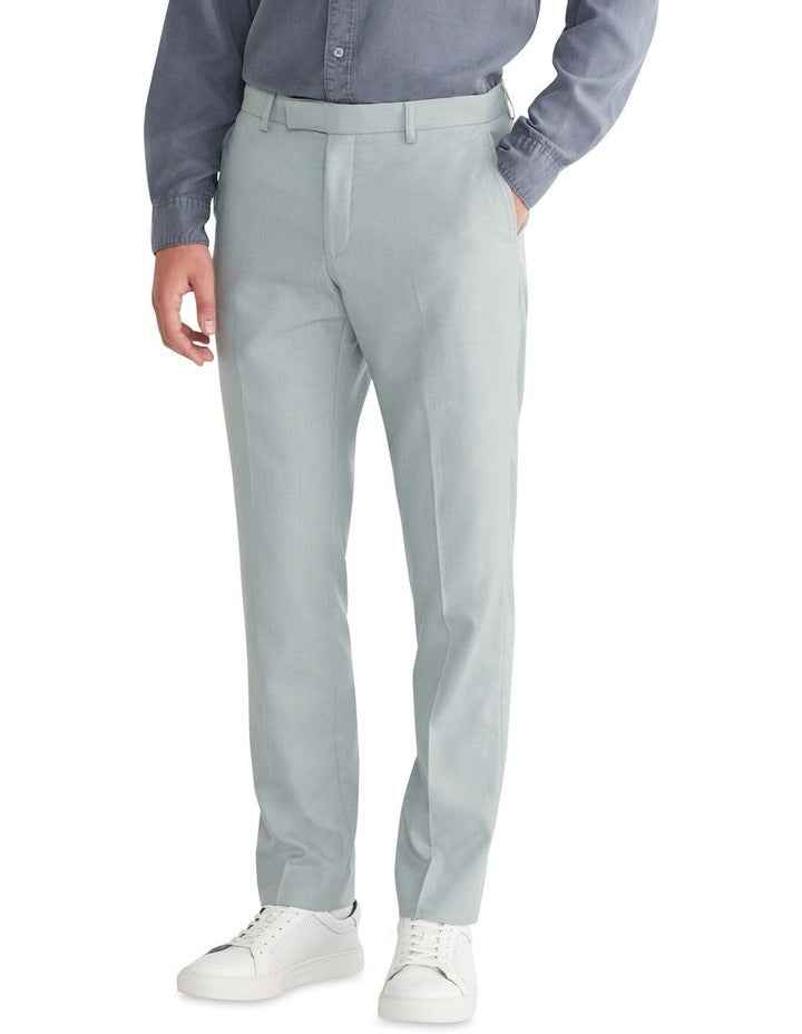 Slim Sharkskin Plain Suit Pant in Green