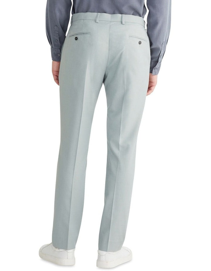 Slim Sharkskin Plain Suit Pant in Green