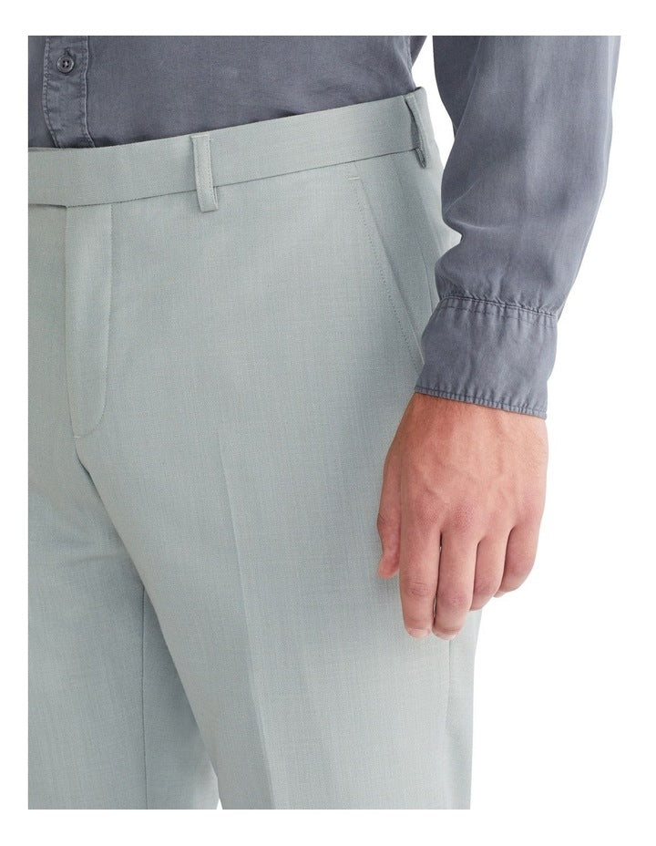 Slim Sharkskin Plain Suit Pant in Green