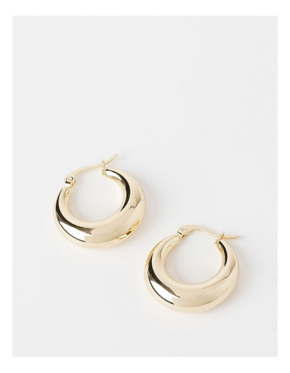 Stainless Steel Hoop Earring in Gold