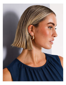 Stainless Steel Hoop Earring in Gold