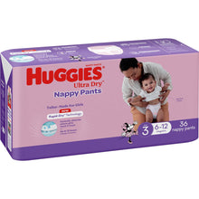 Huggies Ultra Dry Nappy Pants Girls Size 3 (6-12kg) 36 Pack