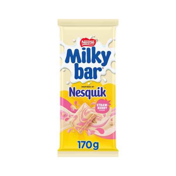 MILKYBAR NESQUIK STRAWBERRY CHOCOLATE BLOCK 170G