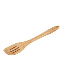 Evergreen Bamboo Slotted Peaked Spoon 33cm in Natural