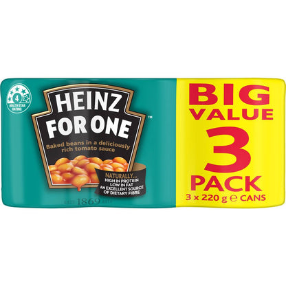 Heinz Beanz Canned Baked Beans In Tomato Sauce Multipack 220g x 3 pack