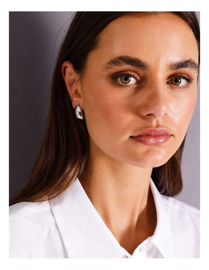 Chubby Half Hoop Earring in Silver