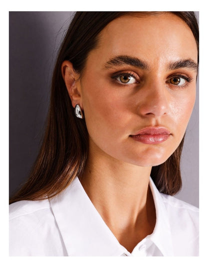 Chubby Half Hoop Earring in Silver