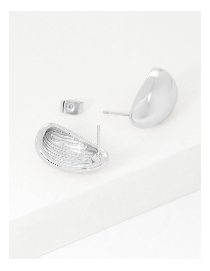 Chubby Half Hoop Earring in Silver