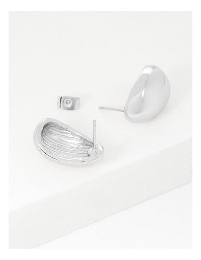 Chubby Half Hoop Earring in Silver