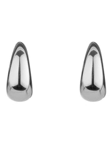 Thick Half Hoop Earring in Rhodium