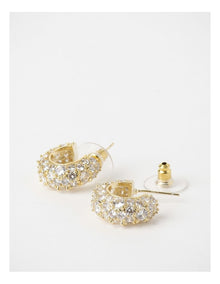 Cz Sparkle 3/4 Hoop Earrings Earring in Gold