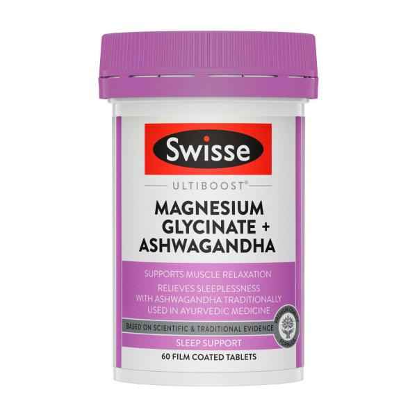 SWISSE ULTIBOOST MAGNESIUM GLYCINATE + ASHWAGANDHA 60PK