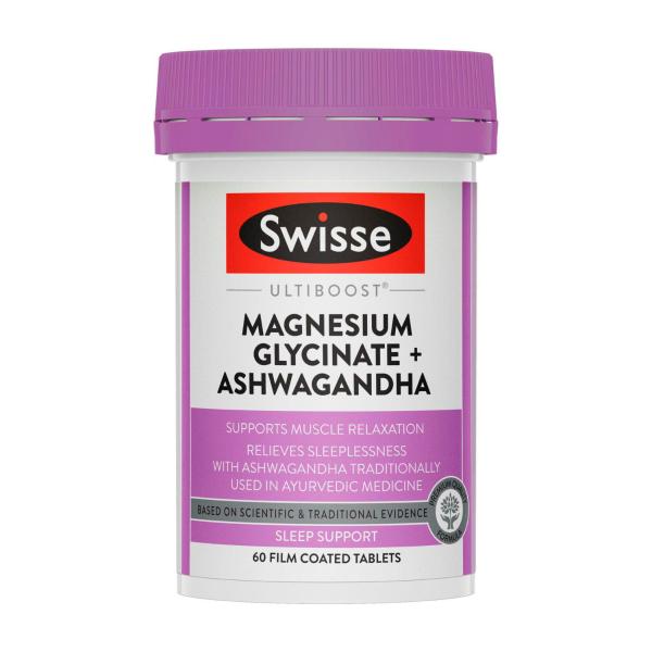 SWISSE ULTIBOOST MAGNESIUM GLYCINATE + ASHWAGANDHA 60PK
