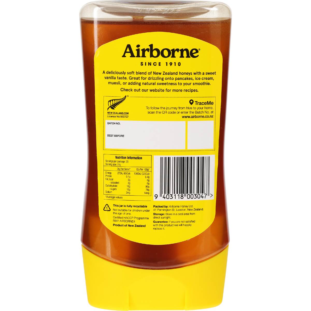 Airborne Pure Honey Upside Down 500g