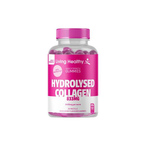 LIVING HEALTHY GUMMIES COLLAGEN 833MG 60PK