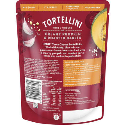 Heinz Tortellini Three Cheese Pasta With Creamy Pumpkin & Garlic 350g