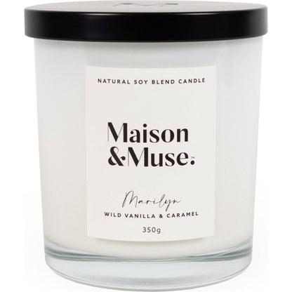 Maison & Muse Natural Soy Blend Candle Marilyn Wild Vanilla & Caramel 350g