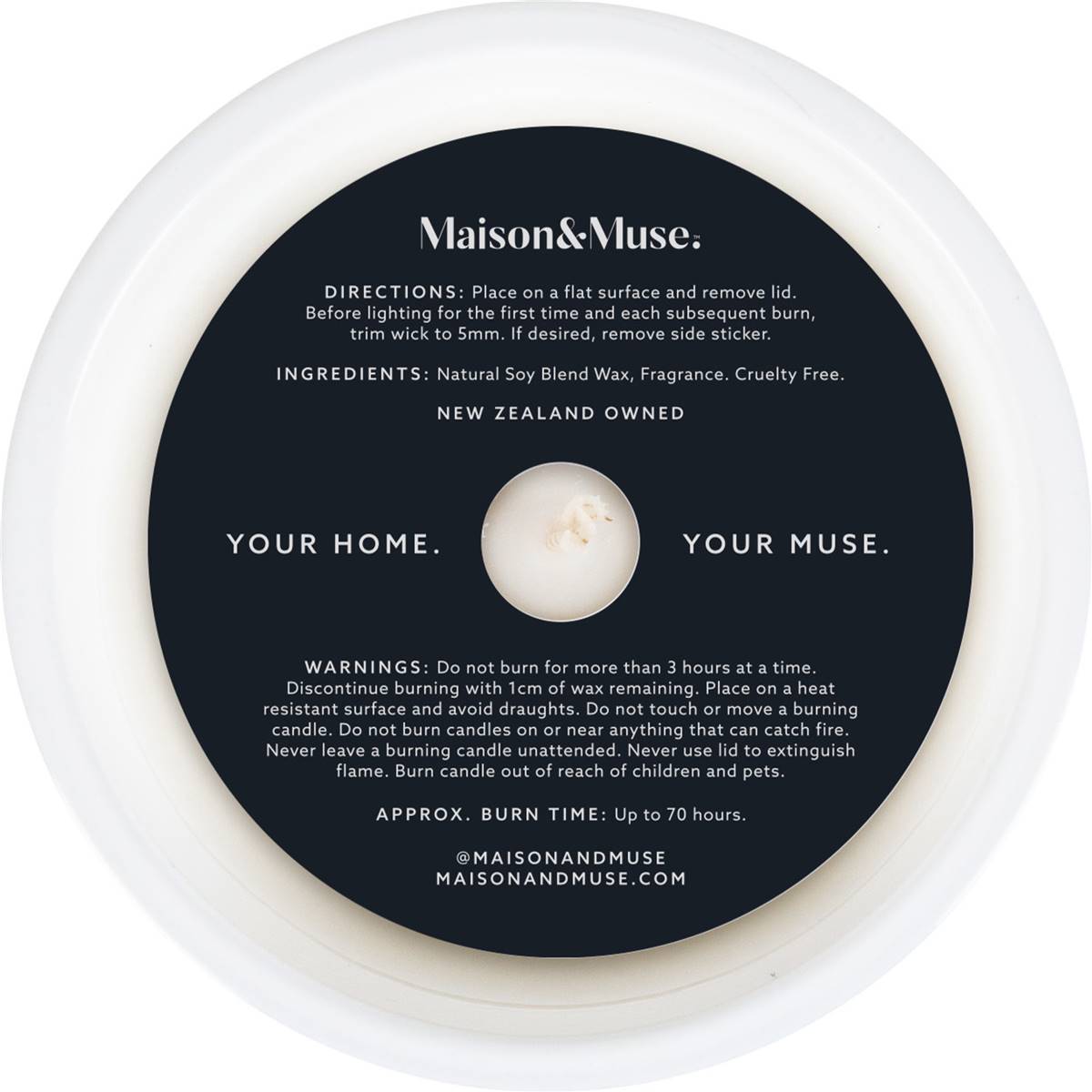 Maison & Muse Natural Soy Blend Candle Marilyn Wild Vanilla & Caramel 350g