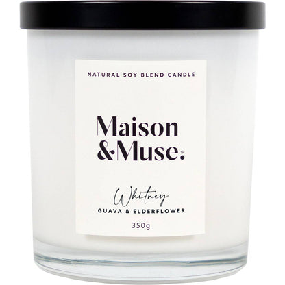 Maison & Muse Natural Soy Blend Candle Whitney Guava & Elderflower 350g