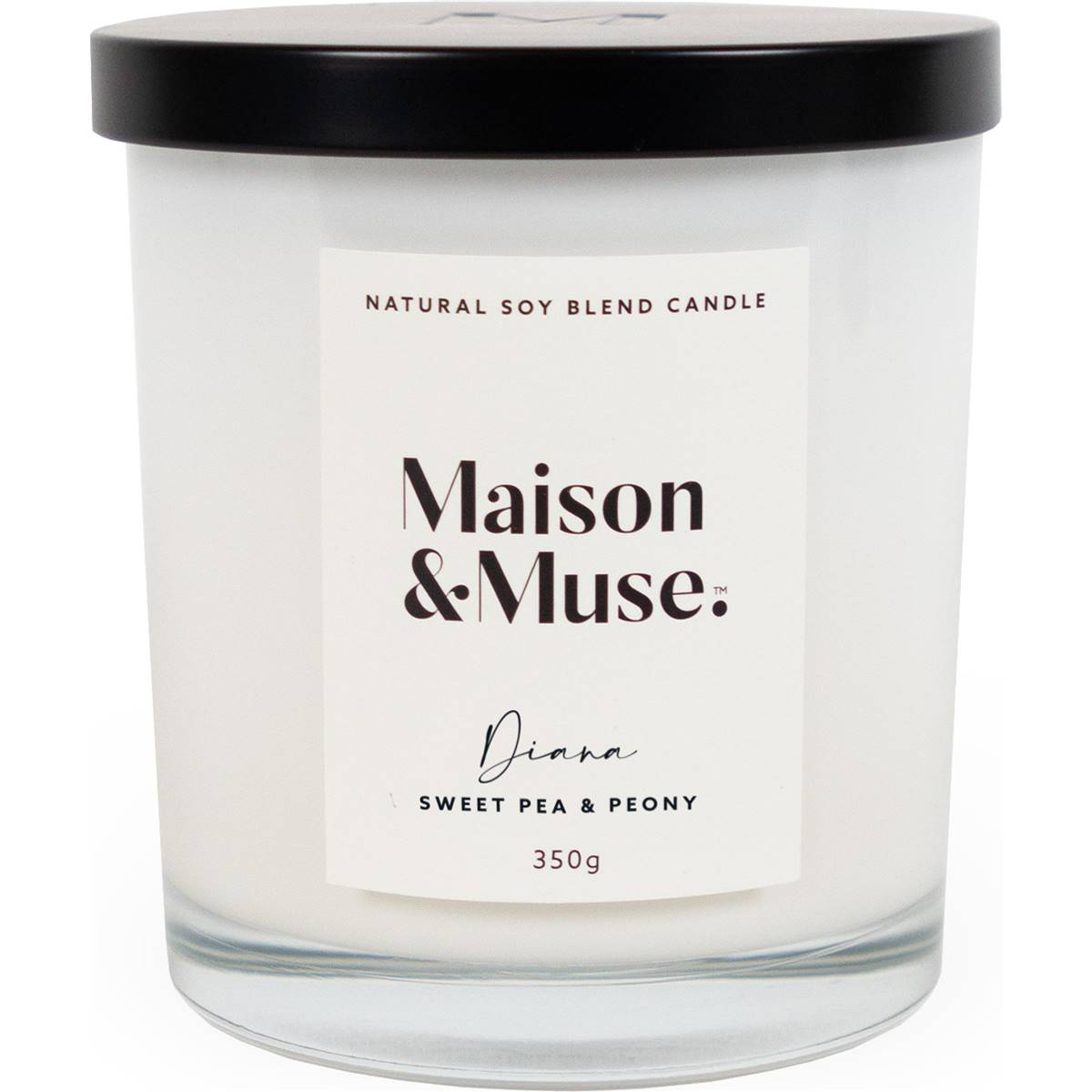Maison & Muse Natural Soy Blend Candle Diana Sweet Pea & Peony 350g