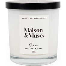 Maison & Muse Natural Soy Blend Candle Diana Sweet Pea & Peony 350g