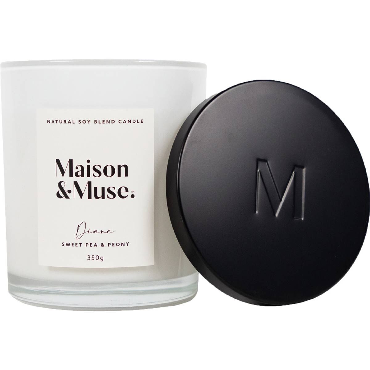Maison & Muse Natural Soy Blend Candle Diana Sweet Pea & Peony 350g