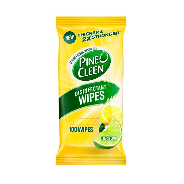 PINE O CLEEN DISINFECTANT CLEANING WIPES LEMON 100 PACK