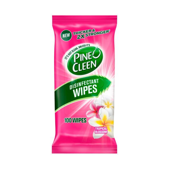 PINE O CLEEN DISINFECTANT CLEANING WIPES TROPICAL BLOSSOM 100 PACK