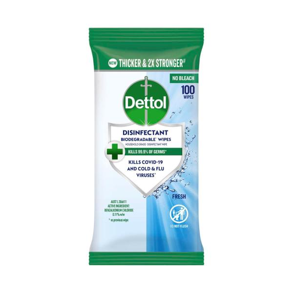 DETTOL MULTIPURPOSE CLEANING WIPES FRESH 100 PACK
