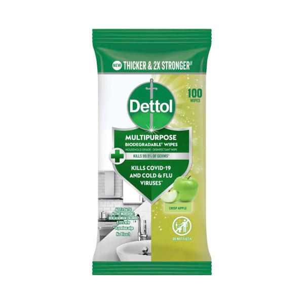 DETTOL MULTIPURPOSE CLEANING WIPES CRISP APPLE 100 PACK