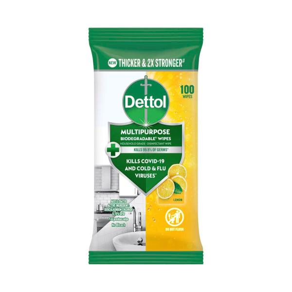 DETTOL MULTIPURPOSE CLEANING WIPES LEMON BURST 100 PACK