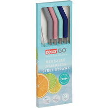 Decor Reusable Stainless Steel Straws 4 pack