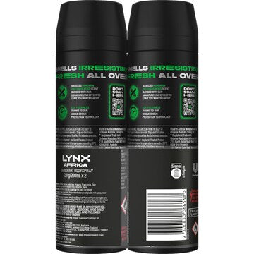 Lynx Deodorant Body Spray Africa 200mL x 2 pack