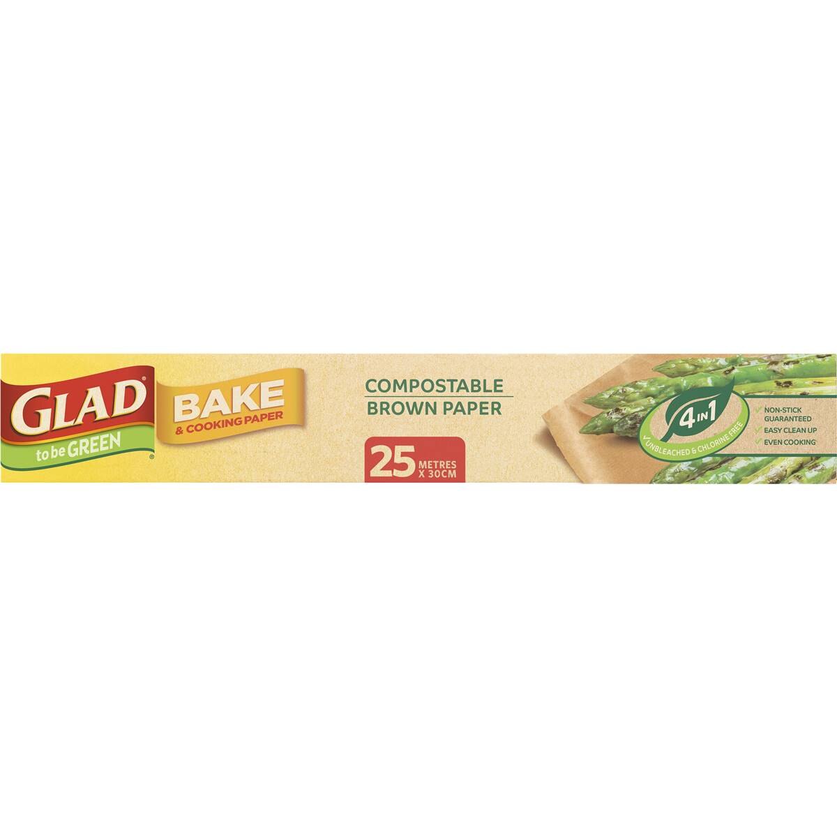 Glad To Be Green Compostable Brown Bake & Cooking Paper 25m