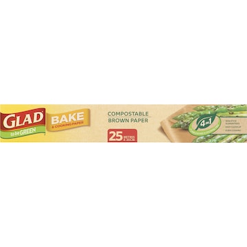 Glad To Be Green Compostable Brown Bake & Cooking Paper 25m