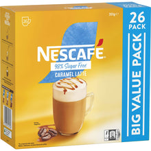 Nescafe 98% Sugar Free Caramel Latte Coffee Sachets 26 Pack