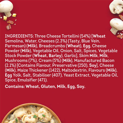 Heinz Tortellini Three Cheese Pasta With Creamy Mushroom & Bacon 350g