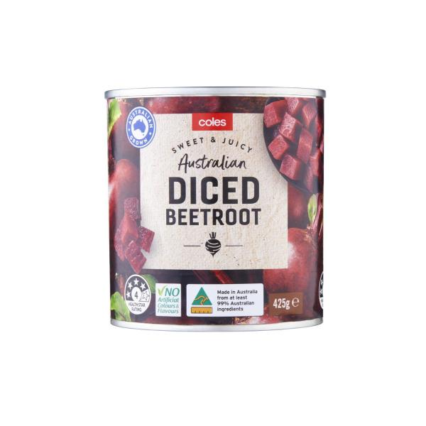 COLES DICED BEETROOT 425G