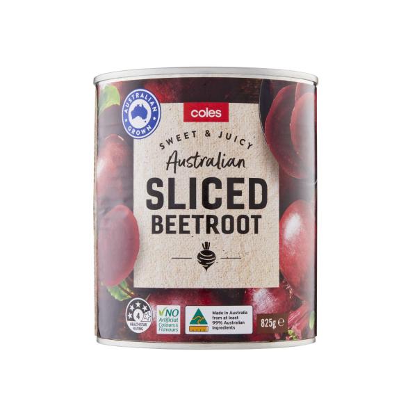 COLES SLICED BEETROOT 825G