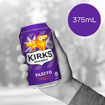 Kirks Pasito Soft Drink Cans 375mL x 10 pack