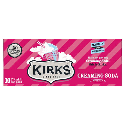Kirks Creaming Soda Cans 375ml x10 Pack