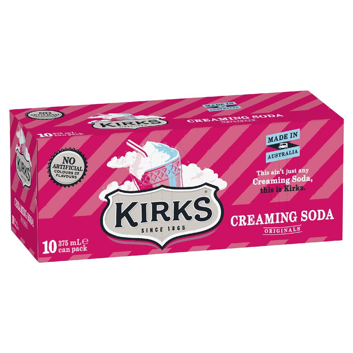 Kirks Creaming Soda Cans 375ml x10 Pack