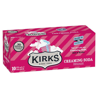 Kirks Creaming Soda Cans 375ml x10 Pack