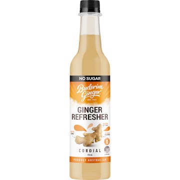 Buderim Ginger Refresher Cordial No Sugar 750mL