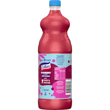 Cottee's Zero Sugar Raspberry Cordial Sugar Free 1L