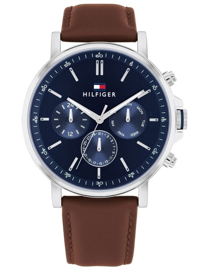 Tyson Leather Watch in Navy