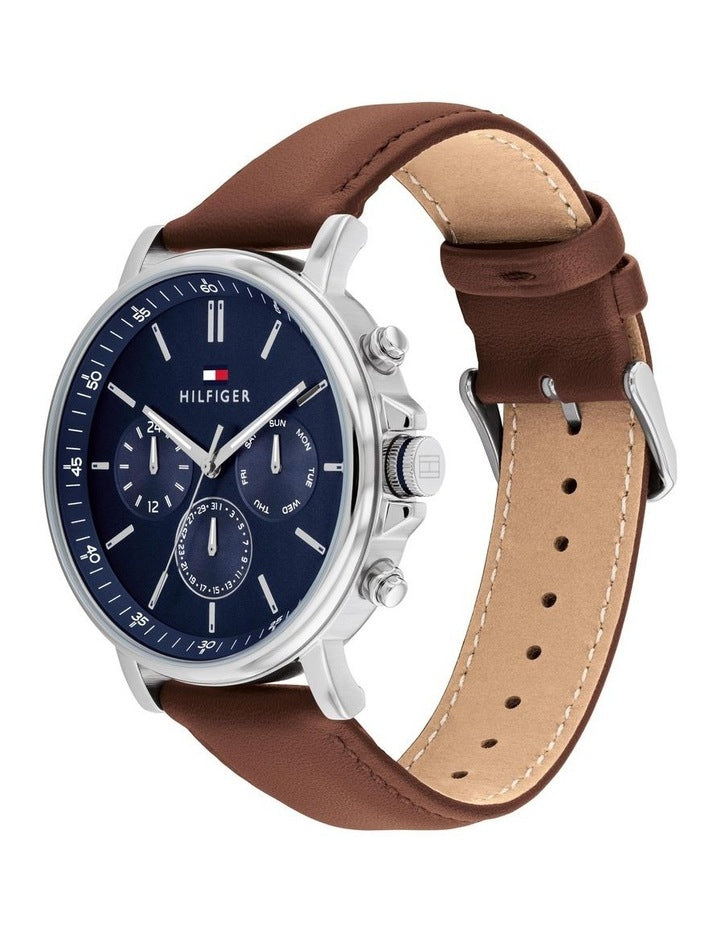 Tyson Leather Watch in Navy