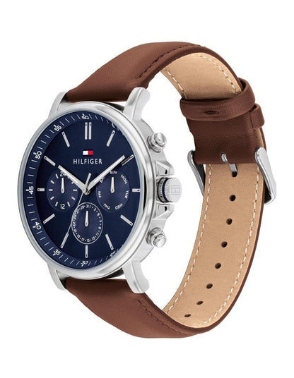 Tyson Leather Watch in Navy